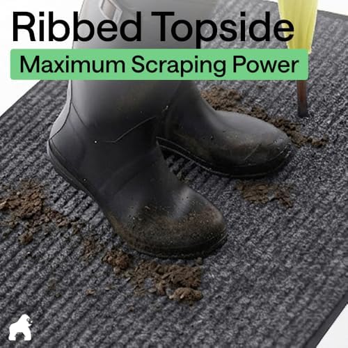 GORILLA GRIP Traffic Guard Indoor Outdoor Heavy Duty Door Mat, 72x48 Gray - Image 4