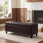 51" Storage Bench, Leather Tufted Storage Ottoman Bench - Image 7
