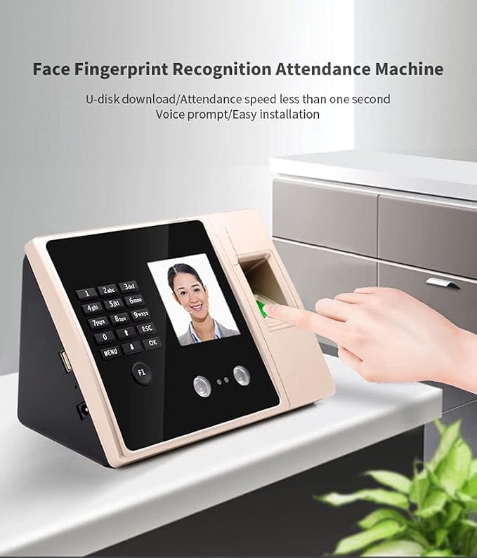 Facial Recognition Fingerprint Biometric Time Attendance Clock System Machine - Image 5