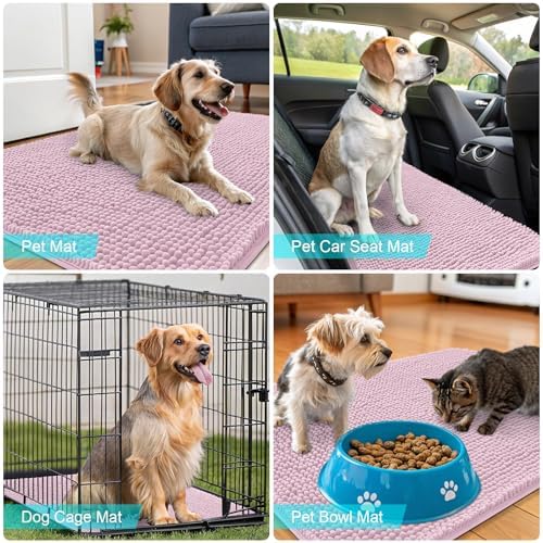 OLANLY Dog Door Mat for Muddy Paws 44x24, Super Absorbent Chenille Mud Mat - Image 7