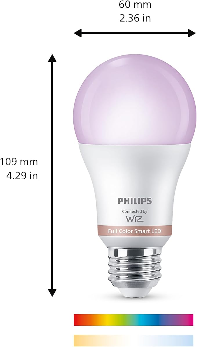PHILIPS Smart Lighting Connected Light Bulbs, Color A19 60W 800LM E26 Indoor - Image 2