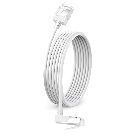 Ultra Thin Cat 6 Ethernet Cable 90° Downward Angle 1.6 Feet, Flexible & Slim by DUTEVOLNS