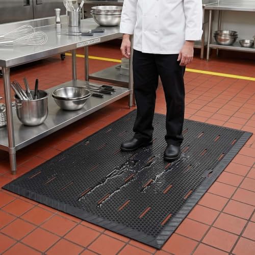 Rubber Floor Mats 47"x35", Commercial Restaurant Drainage Mat by jxgzyy