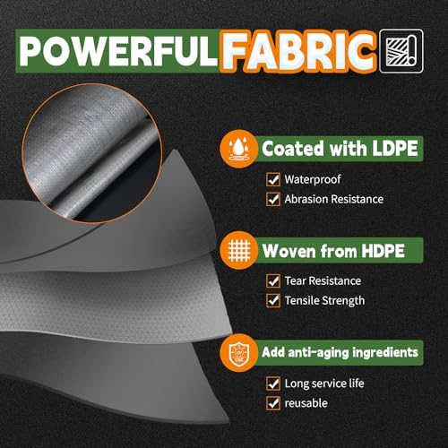 RAINDEWAY 4x6 Feet Tarps Heavy Duty Waterproof, 10Mil Small Tarp - Image 3