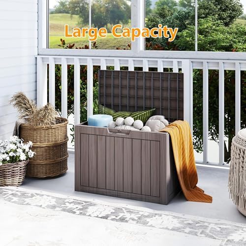 Outdoor Storage Box, 50 Gallon Waterproof Deck Box, Snap-Together Storage Bin - Image 2