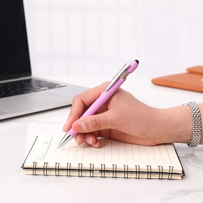 Oddmoal Ballpoint Pen with Stylus Tip, Soft Touch Click Metal Pen, 1.0mm Medium - Image 6