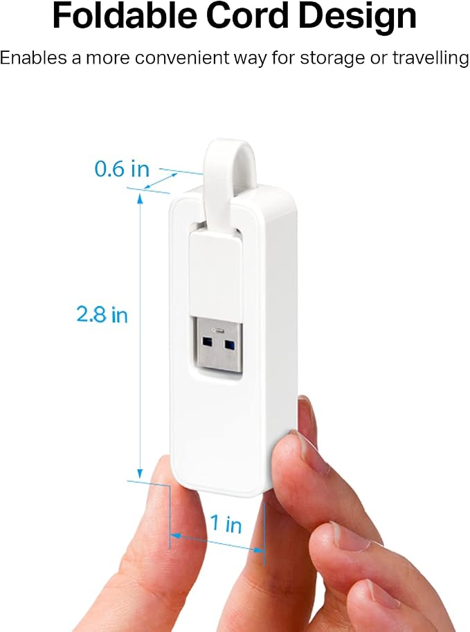 TP-Link USB to Ethernet Adapter, Foldable USB 3.0 to 10/100/1000 Gigabit - Image 2