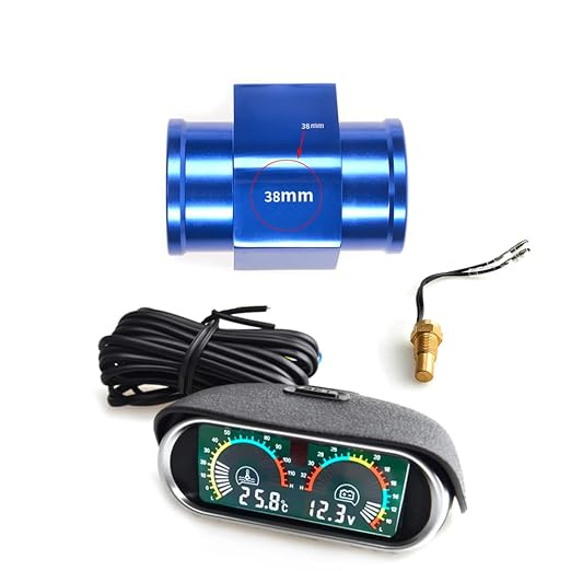 2-in-1 Auto Car LCD Meter Digital Voltage Water Temperature Fuel Gauge by ZHSYMX