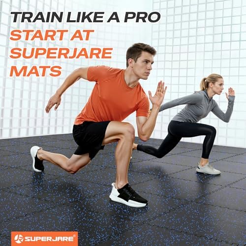 SUPERJARE 0.56'' Thick 120 Sq Ft Rubber Top Gym Flooring - Image 3