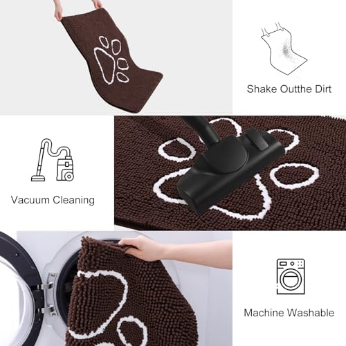 Smiry Dog Door Mat for Muddy Paws, Absorbent Non Slip Dirt Trapper - Image 6