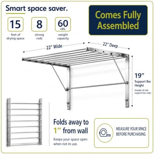 Smartsome Wall Mounted Clothes Drying Rack - Image 2