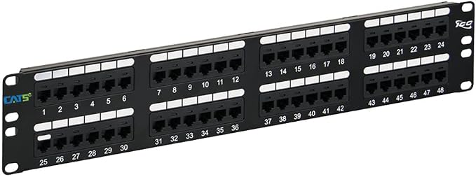 ICC CAT5e Patch Panel, UL Listed & PoE++ Rated Gigabit Applications, Rackmount by ICC