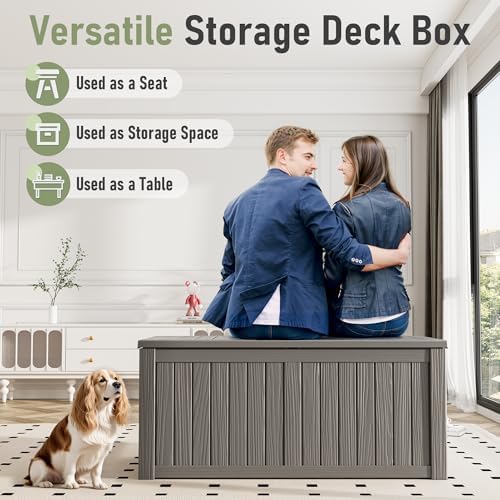 Outdoor Storage Box, Resin Deck Boxes Indoor and outdoor, Waterproof Storage - Image 4