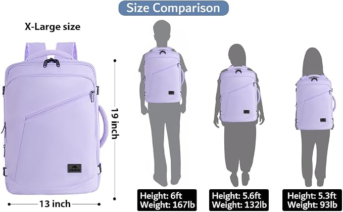 MATEIN Carry on Backpack for Women, 40L Heavy Duty Travel Backpack Airplane - Image 8