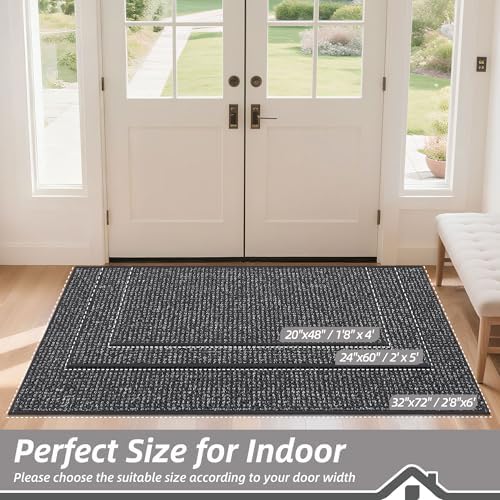 BEQHAUSE Dirt Trapper Door Mat 20"x48", Non-Slip Washable Doormat - Image 2
