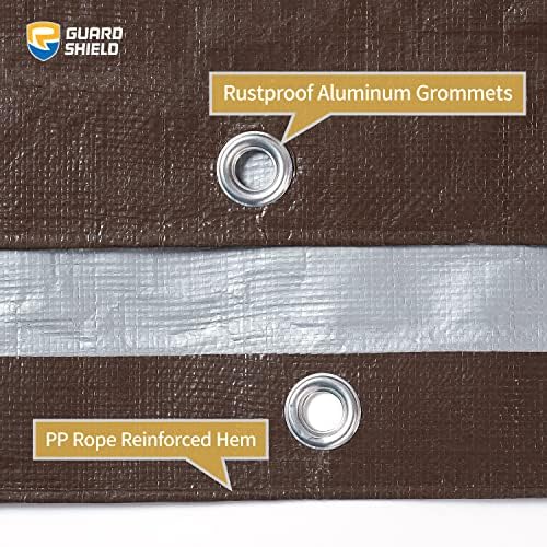 GUARD SHIELD Tarps Heavy Duty Waterproof 20x40 Feet Brown/Bright Silver Poly - Image 4