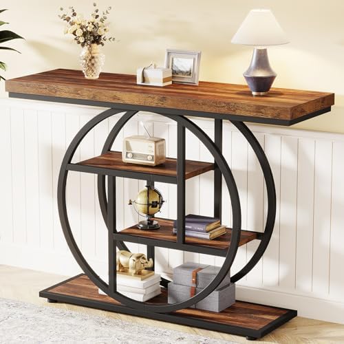 Tribesigns 41.3" Console Table, Industrial 4-Tier Sofa Table Entryway Table - Image 3