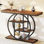 Tribesigns 41.3" Console Table, Industrial 4-Tier Sofa Table Entryway Table - Image 3
