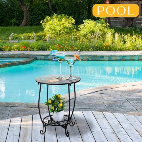 Cinnvoice Outdoor Side Table Small End Patio Porch Table - Image 6