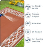 Waterproof Outdoor Rug 9x12 Ft, Reversible Plastic Straw Rug, Portable Carpet - Image 3