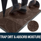 Colorxy Waterproof Front Doormat, Sturdy Natural Rubber Door Mat - Image 2
