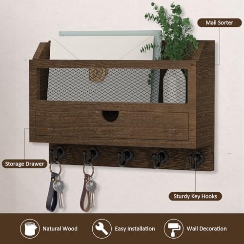 Nekon Key and Mail Holder for Wall, Key Organizer - Image 2