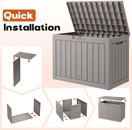 Outdoor Storage Box, Resin Deck Boxes outdoor, Waterproof Storage Box Lockable - Image 4
