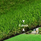 Realistic Artificial Grass Rug 8 FT x 55 FT Fake Faux Turf Grass, 0.8"" Indoor - Image 3