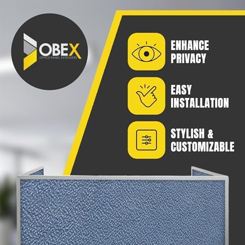 OBEX Acoustic Mounted Screen Privacy Panel Table Top Separator, Sound Blocking Desk Divider (Twilight, 24" X 60")