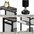 End Table Set of 2 for Small Space, 3-Tier Narrow Side Table - Image 6