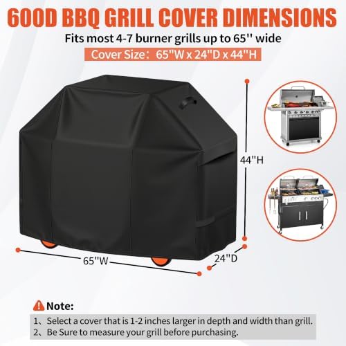 iCOVER Grill Cover 65 inch, BBQ Grill Cover - Image 2