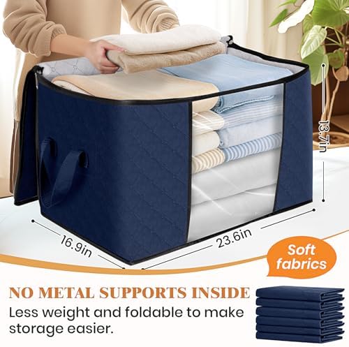 Fab totes 90L Clothes Storage, Foldable Thick Fabric Blanket Storage Bags - Image 2
