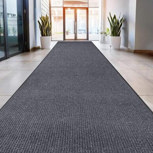 LuxUrux Striped Gray Door Mat by LuxUrux
