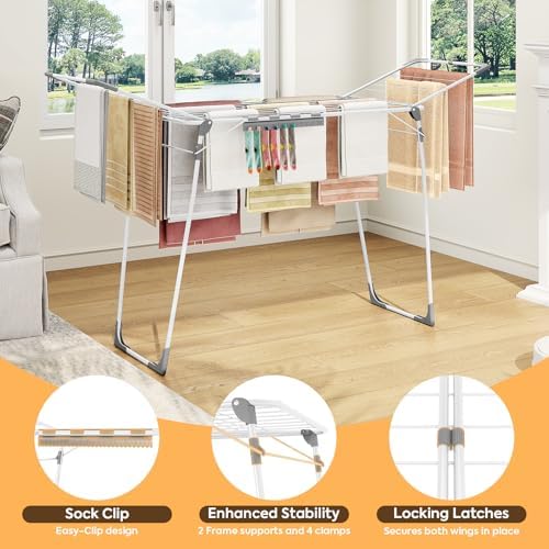 KINGBOARD Clothes Drying Rack, 68.5" Heavy Duty - Image 6