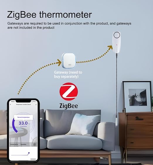 Zigbee Refrigerator Thermometer:App Notification, Data Record Export, Fridge - Image 4