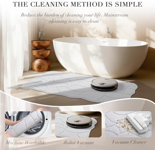 BSICPRO Bathroom Rugs, 32x20 Scalloped Bath Mats - Image 5