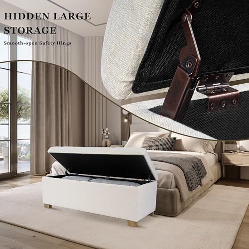 HomePop 46" Tufted Storage Ottoman Bench - Image 5