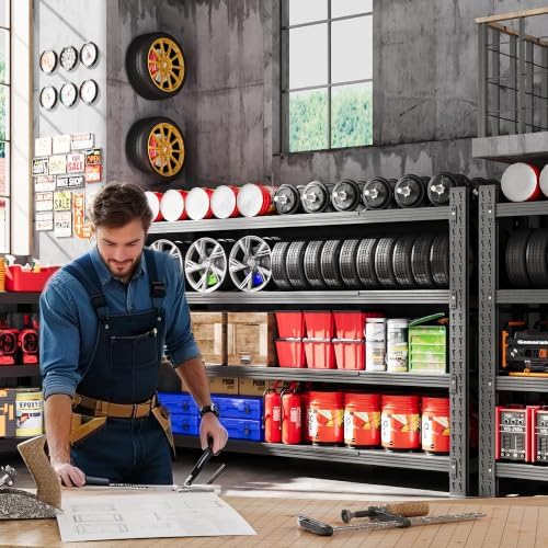 60” Wide Heavy Duty Metal Garage Shelving, Adjustable Storage Shelf - Image 3