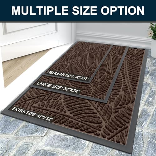 Colorxy Waterproof Front Doormat, Sturdy Natural Rubber Door Mat - Image 7