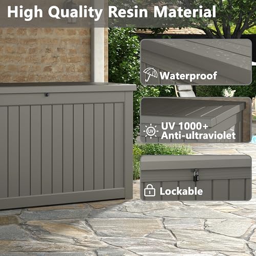 Outdoor Storage Box, Resin Deck Boxes Indoor and outdoor, Waterproof Storage - Image 3