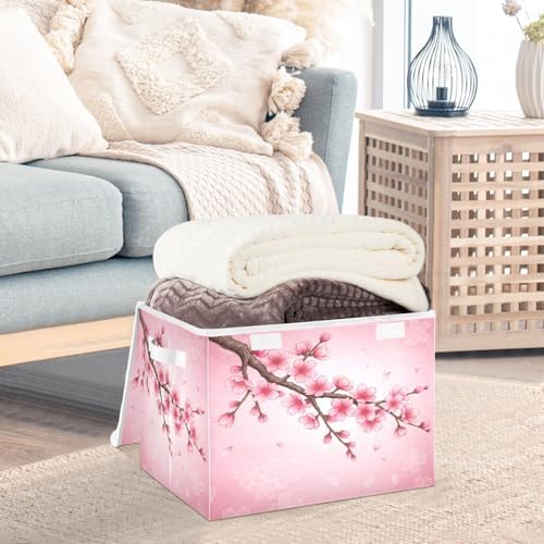 Bolaz Spring Cherry Blossom Background Storage Bins - Image 5