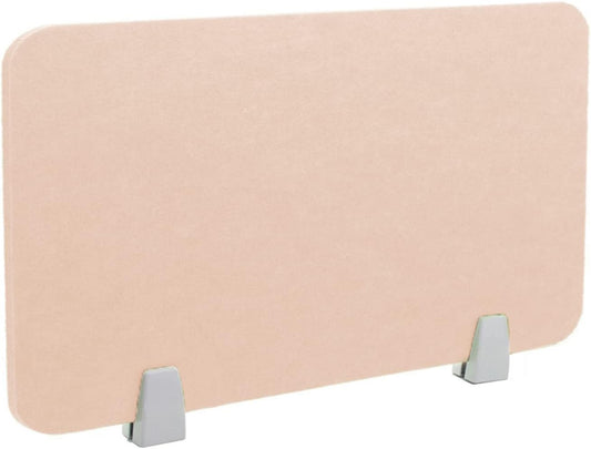 Icegrey Acoustic Desk Divider Privacy Panel Removable Sound Absorbing Desk Partition Board with 2 Clips for Student Call Centers Offices Braries Classrooms Library, Beige, 19.5x11.7