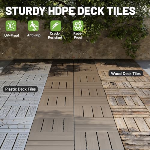 Interlocking Deck Tiles Outdoor Waterproof, Composite Patio Flooring - Image 3