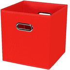 Black Foldable Storage Cubes Bins, Fabric Storage Box Cubes Organizer Baskets by HEAYEEG