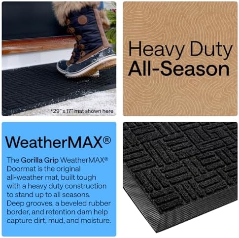GORILLA GRIP WeatherMAX Door Mat, Indoor Outdoor Use - Image 3