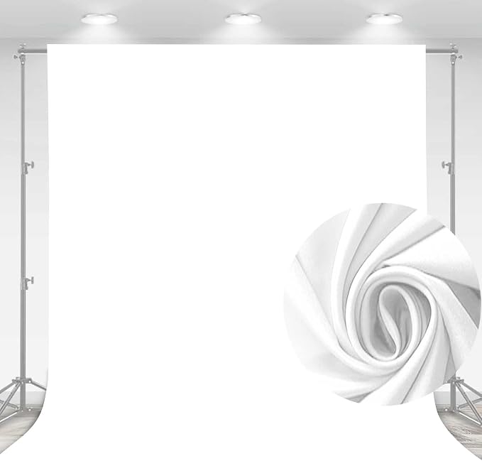 9x6FT White Backdrop for Photography, High Density Polyester Fabric Background - Image 2