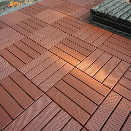 Plastic Interlocking Deck Tiles, 44 Pack Patio Deck Tiles, Patio Floor Decking - Image 5