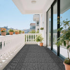 44 Pack Gray 12x12 Stone Style Interlocking Plastic Deck Tiles, DIY Snap - Image 3