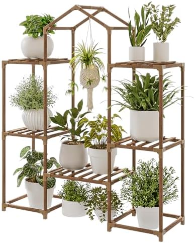 Bamworld Plant Stand Indoor Hanging Plant Shelf Outdoor Large Plant Rack by Bamworld
