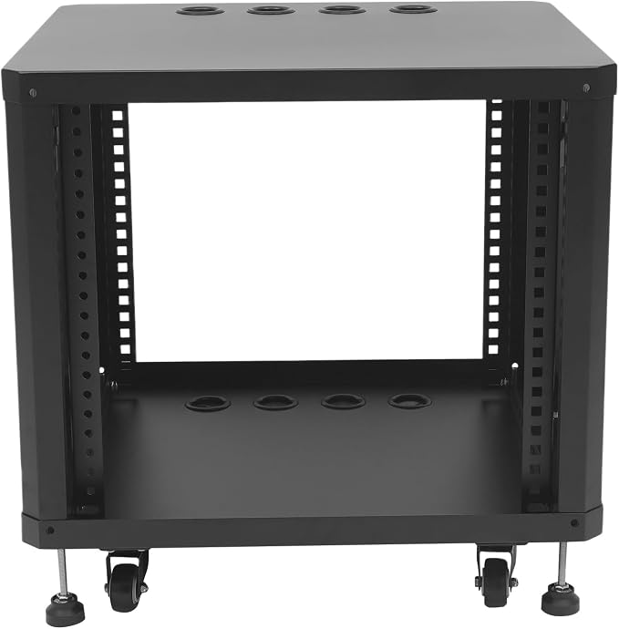 9U Stereo & Studio Rack with Wheels, Open Frame Audio Rack Cabinet, Rolling - Image 3